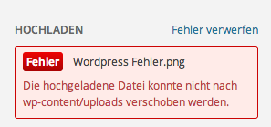 die hochgeladene datei konnte nicht nach wp-content uploads verschoben werden