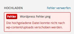 die hochgeladene datei konnte nicht nach wp-content uploads verschoben werden