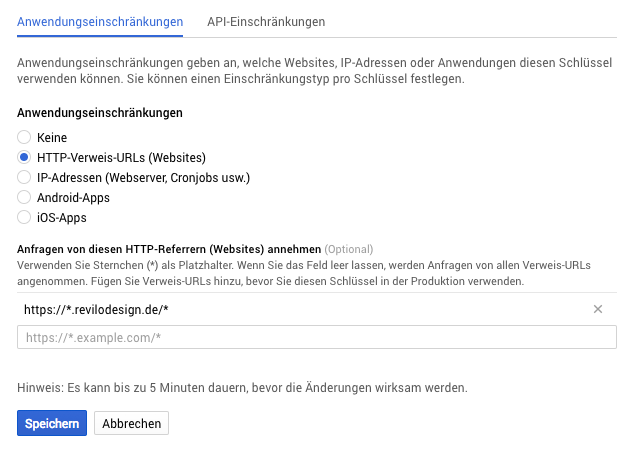 google maps api key anwendungseinschränkungen