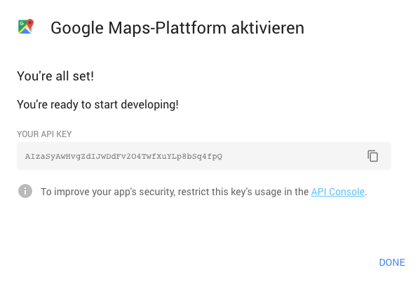 google maps api key