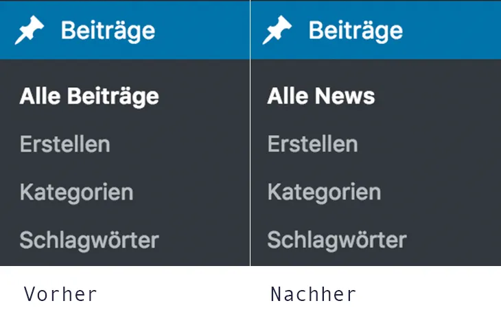 wordpress submenu admin umbenennen