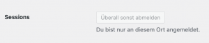 wordpress user sessions ueberall abmelden