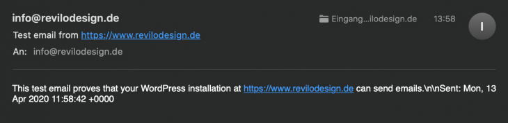 Wordpress sendet email erfolgreich