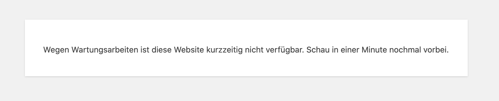 wordpress wartungsmodus update